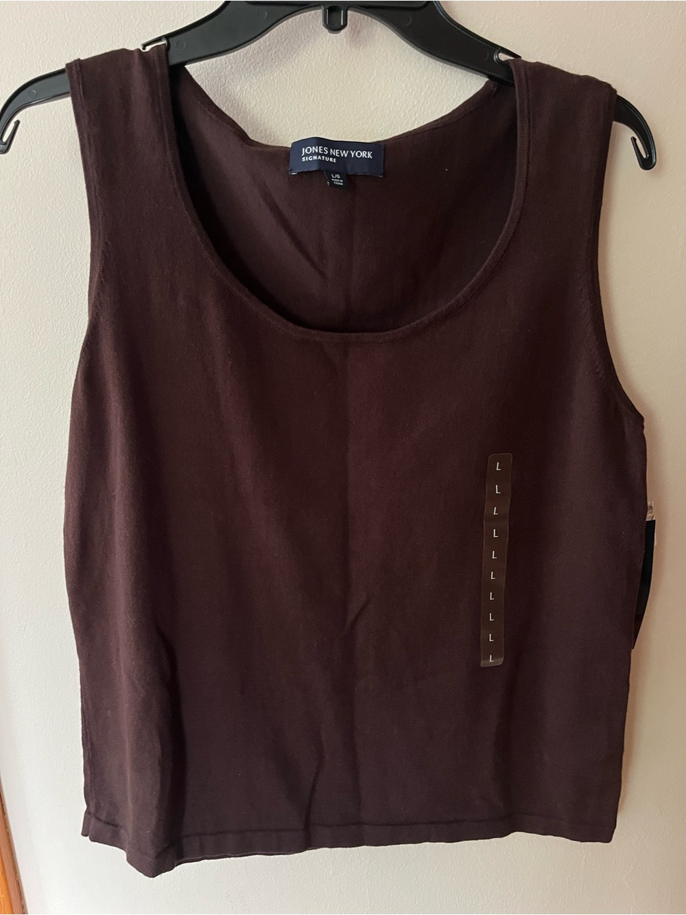 Jones New York Dark Brown Scoop Neck Tank